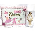 Ballerina Princess Birthday Party Guest Book with Girl Figurine Girls Party Keepsake
